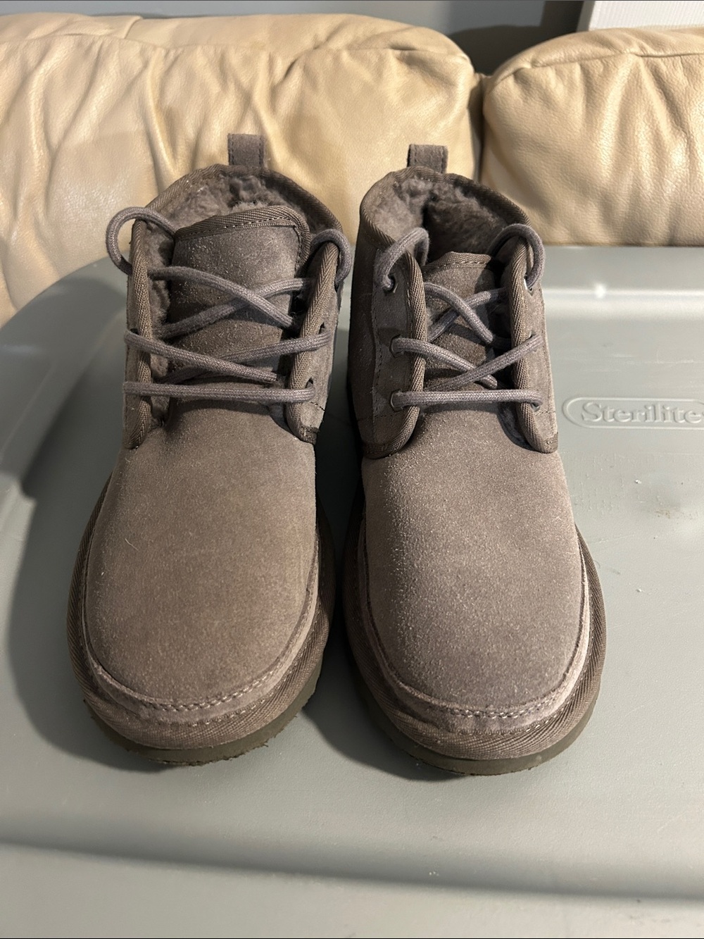 UGG Men's Suede Lace-Up Boots in Gray Brown